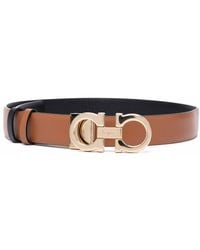 Ferragamo - Cintura Con Fibbia Gancini Reversibile - Lyst
