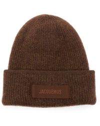 Jacquemus - Berretto A Coste Marrone - Lyst