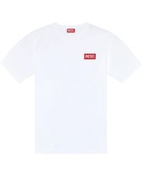 DIESEL - T-shirt t-nlabel-l1 con applicazione - Lyst