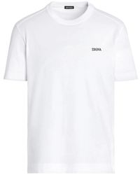 ZEGNA - T-shirt con ricamo - Lyst