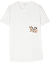 Max Mara - T-shirt con taschino ricamato Elmo - Lyst