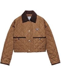 Prada - Giacca Trapuntata Con Colletto A Coste - Lyst