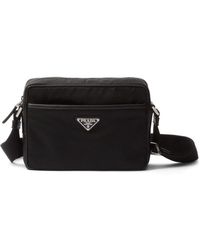 Prada - Borsa Messenger Con Placca Logo - Lyst