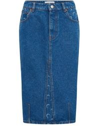 Marine Serre - Gonna Moon Laser Midi Denim - Lyst