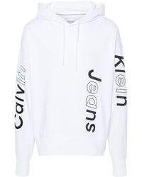 Calvin Klein - Calvin klein felpa in cotone con logo ricamato - Lyst