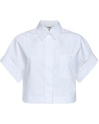 Fendi - Camicia Crop Con Logo - Lyst