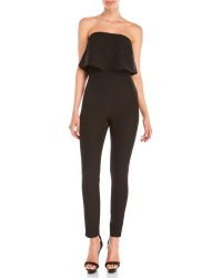 Missguided Black Strapless Tapered Leg Jumpsuit