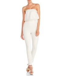 Missguided White Strapless Tapered Leg Jumpsuit