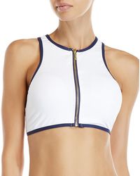 white zip up bikini