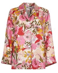 Max Mara - Printed Silk Twill Alan Pajama Shirt - Lyst