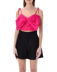 MSGM - Bow Cropped Top - Lyst