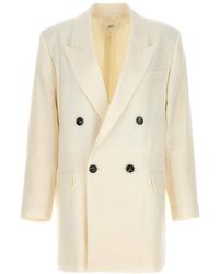 Ami Paris - Double-breasted Wool Blazer Jackets White - Lyst