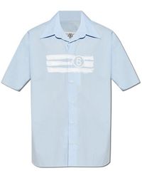 MM6 by Maison Martin Margiela - Numbers-Motif Short-Sleeved Shirt - Lyst