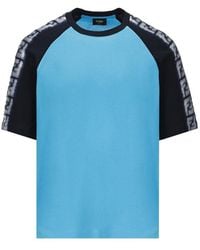 Fendi - Logo Panelled T-shirt - Lyst