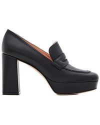 Gianvito Rossi - Rouen Square Toe Penny Loafers - Lyst