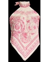 Versace - Patterned Open Back Top - Lyst