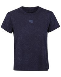 T By Alexander Wang - Puff Logo Glitter Essential Shrunk T-Shirt - Lyst