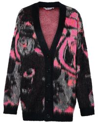 MSGM - Two-Tone Mohair Blend Cardigan - Lyst