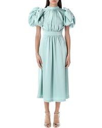 ROTATE BIRGER CHRISTENSEN - Satin Puff Midi Dress - Lyst