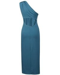 Self-Portrait - One-Shoulder Ruched Midi Dress - Lyst