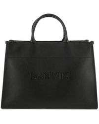 Lanvin - Logo Embossed Top Handle Bag - Lyst