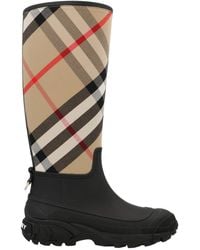 Burberry Ryan Check Patterned Boots - Black