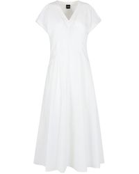 Aspesi - V-neck Short-sleeved Midi Dress - Lyst
