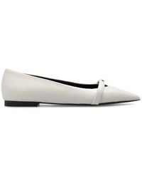 Furla - Logo Plaque Pointed Toe Flat Shoes - Lyst