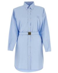 Miu Miu - Long-sleeved Poplin Shirt Dress - Lyst