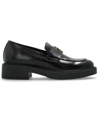 Furla - New Legacy Logo Plaque Loafers - Lyst