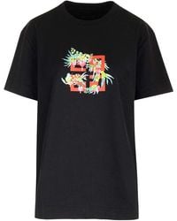 Givenchy - 4g Flower Printed Crewneck T-shirt - Lyst