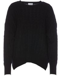 Allude - Cable-knit Long-sleeved Crewneck Jumper - Lyst