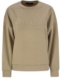 Weekend by Maxmara - Embroidered Cotton-Wool Drop-Shoulder Sweatshirt - Lyst