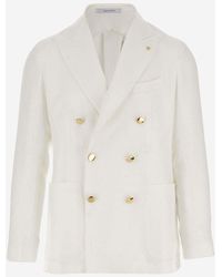 Tagliatore - Double Breasted Linen Jacket - Lyst