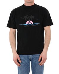 Palm Angels Cotton Parrot T-shirt in Black White (Black) for Men 