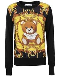 Moschino - Teddy Printed Knitted Jumper - Lyst
