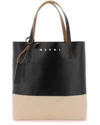 Marni - Two-tone Leather Tote Bag - Lyst