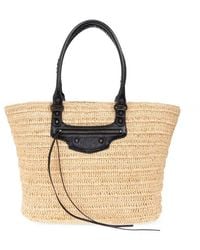 Balenciaga - Le City Medium Raffia Basket Bag - Lyst