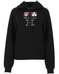 Burberry Flag Oversized Hoodie - Black