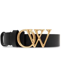 Off-White c/o Virgil Abloh - Off- Leather Belt With Logo - Lyst