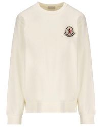 Moncler - Logo Patch Long-sleeved Sweatshirt - Lyst