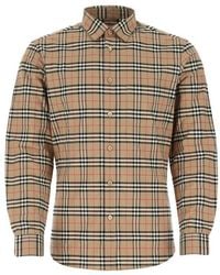 Burberry - Check Motif Cotton Shirt - Lyst