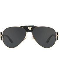 Versace Eyewear Baroque Pilot Sunglasses - Black