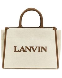 Lanvin - Logo Logo Patch Shopping Bag - Lyst