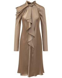 Alberta Ferretti - Silk Satin Dress - Lyst