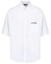 Balenciaga - Logo Printed Short-sleeved Shirt - Lyst