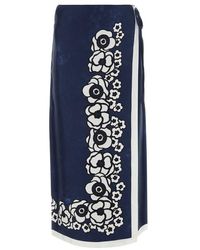 Prada - Floral Printed Midi Skirt - Lyst