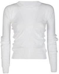 Maison Margiela - Ruched Knitted Jumper - Lyst