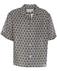 Valentino - All-Over Logo Patterned Button-Up Shirt - Lyst