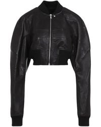 Rick Owens - Girdered Bomber Cropped Leather - Lyst